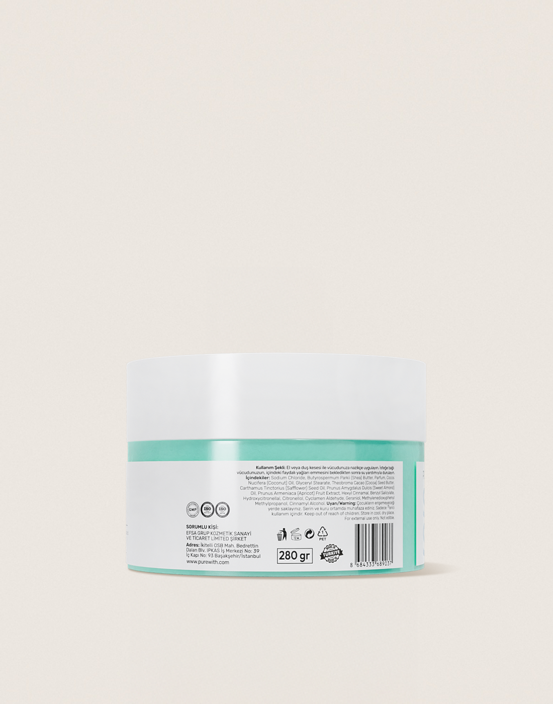 Okyanus Peeling, Doğal Shea ve Hindistan Cevizi Yağı | Arındırıcı ve Yenileyici 280g