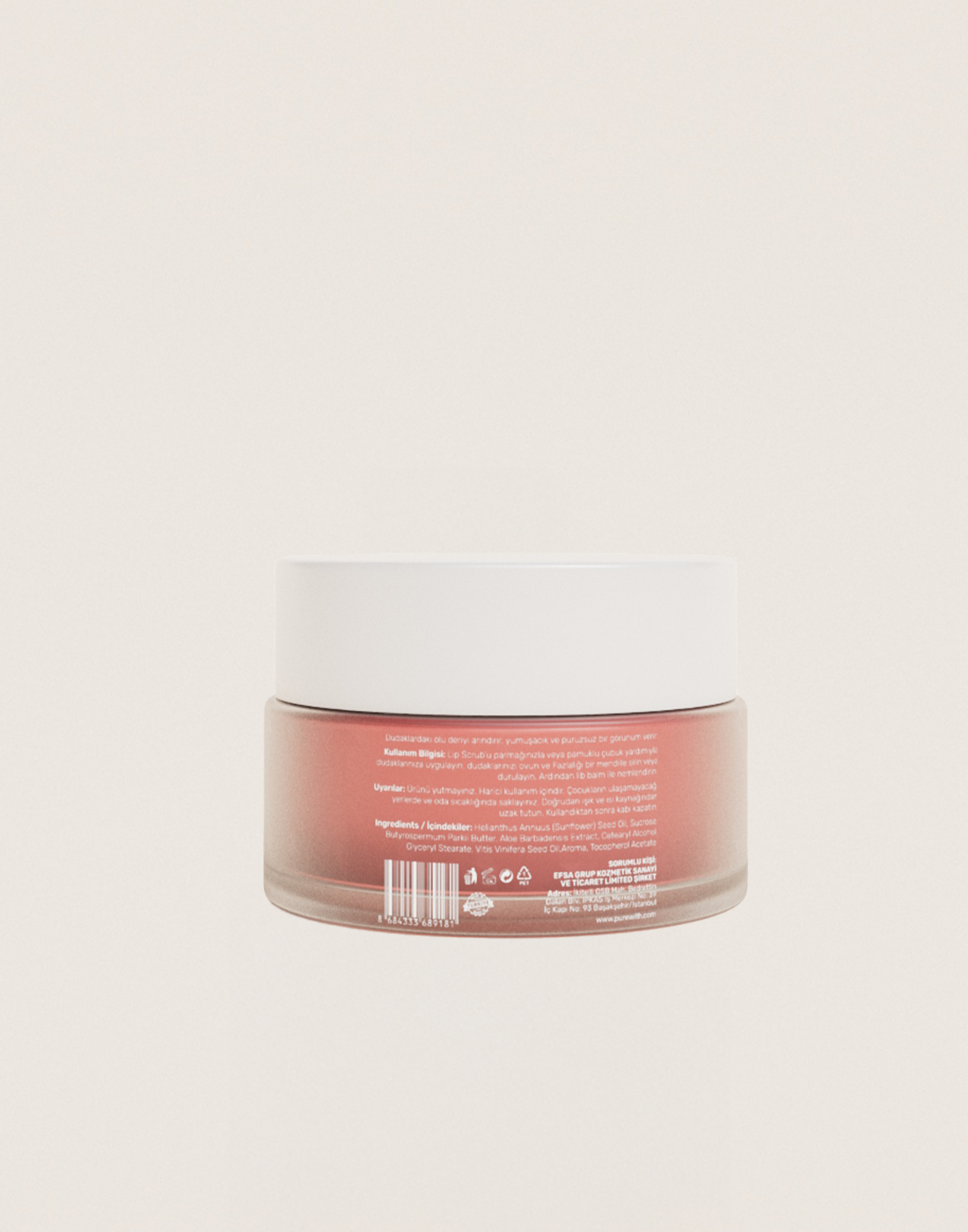 PureWith Lip Scrub Greyfurt - Dudak Peelingi & Yumuşatıcı Lip Scrub