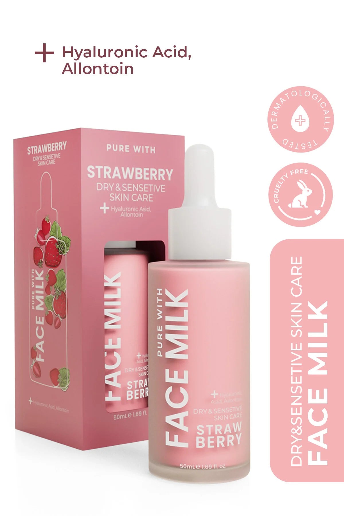 Pure With Çilekli Yüz Sütü - Yatıştırıcı ve Antioksidan Etkili 150 ml