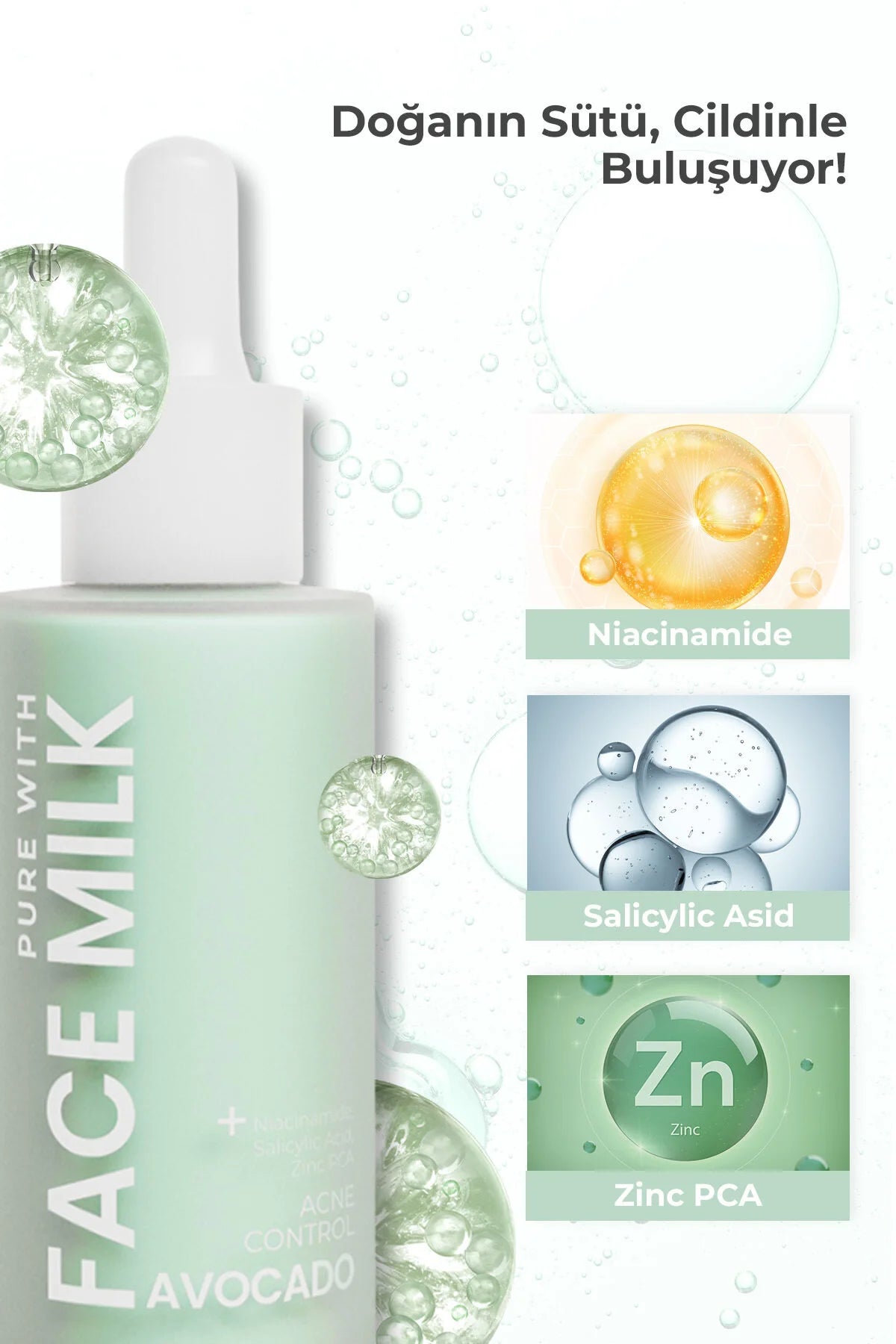 Pure With Avokadolu Yüz Bakım Sütü - Akne Karşıtı 150 ml