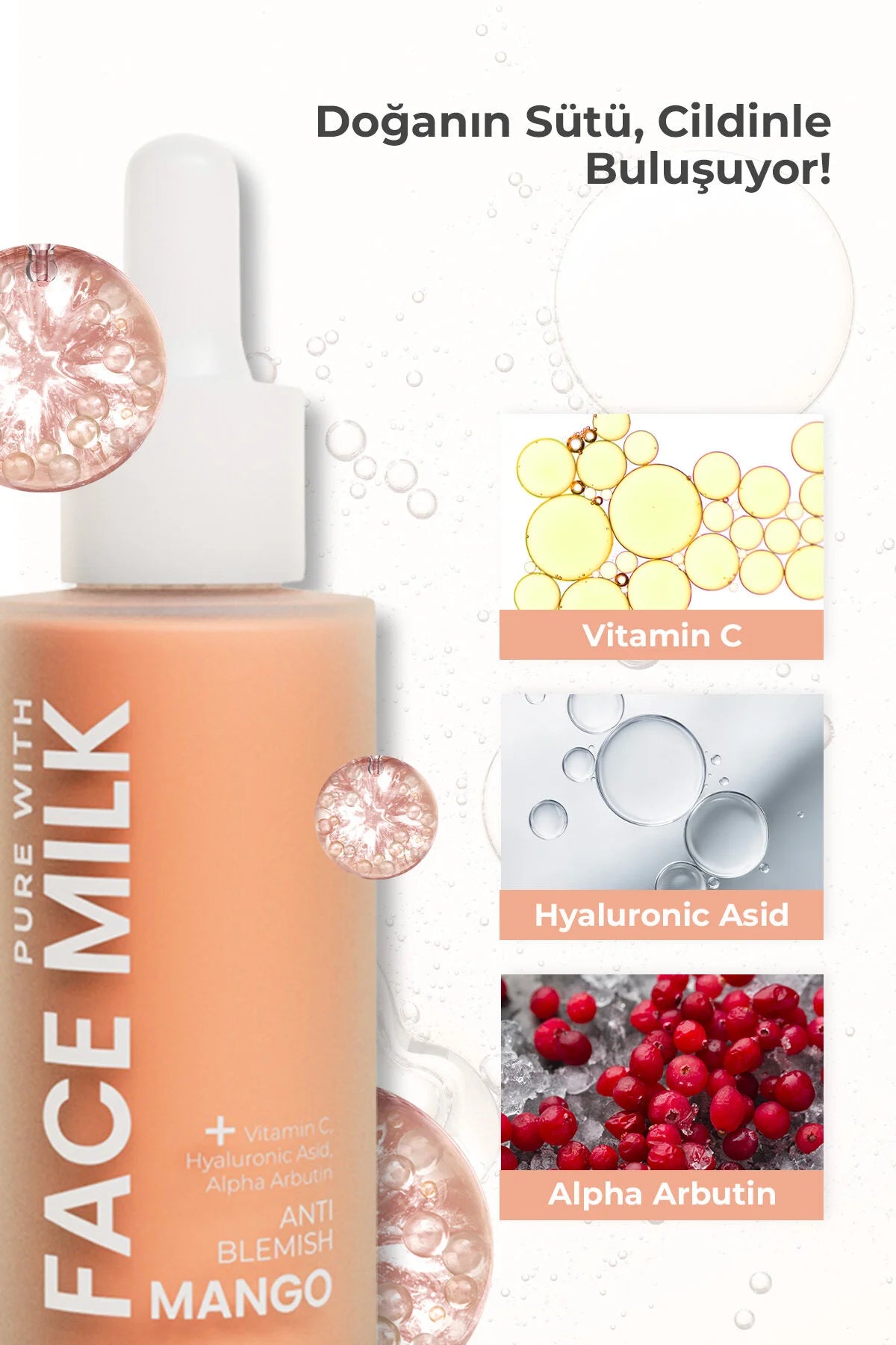 Pure With Mangolu Yüz Sütü - Aydınlatıcı ve Leke Karşıtı 150 ml