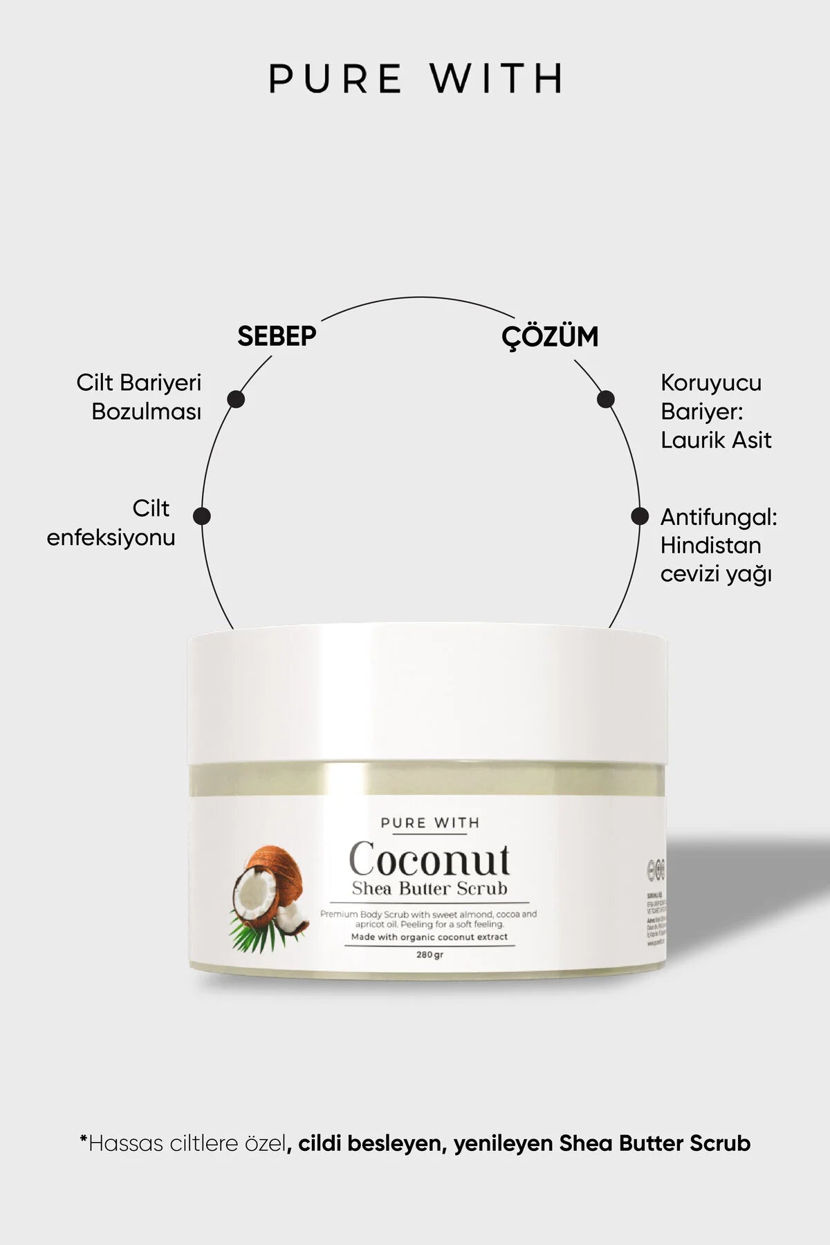 Pure With Hindistan Cevizli Vücut Peelingi 280 gr