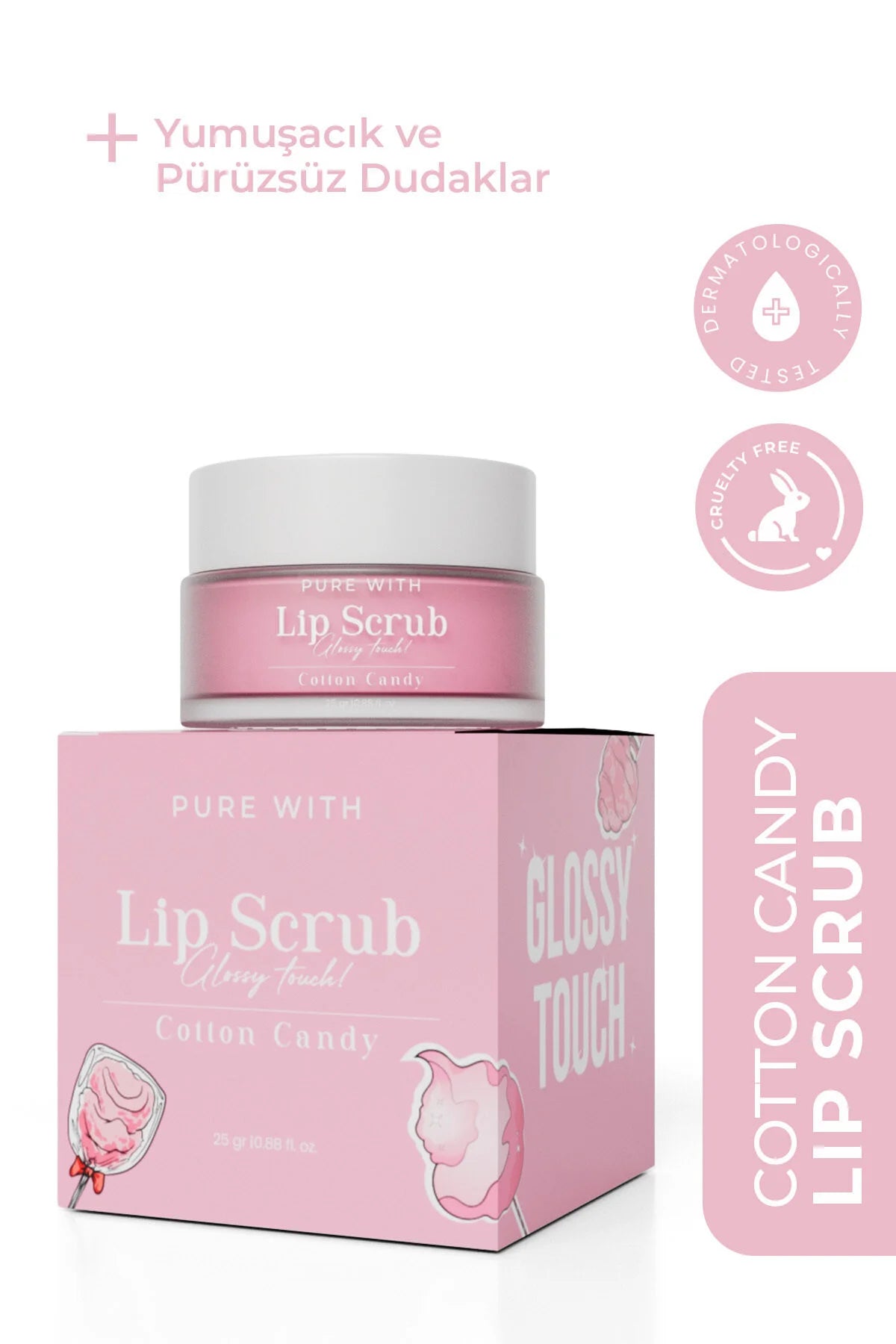Pure With Pamuk Şekeri Aromalı Dudak Peelingi