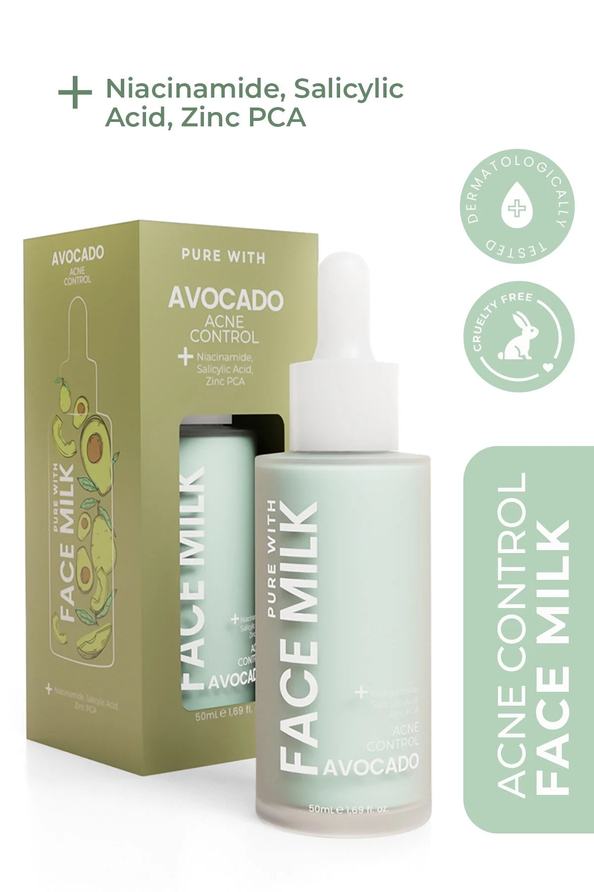 Pure With Avokadolu Yüz Bakım Sütü - Akne Karşıtı 150 ml