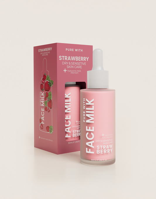 Strawberry Face Milk – Kuru ve Hassas Ciltler İçin Yoğun Nemlendirici Yüz Sütü